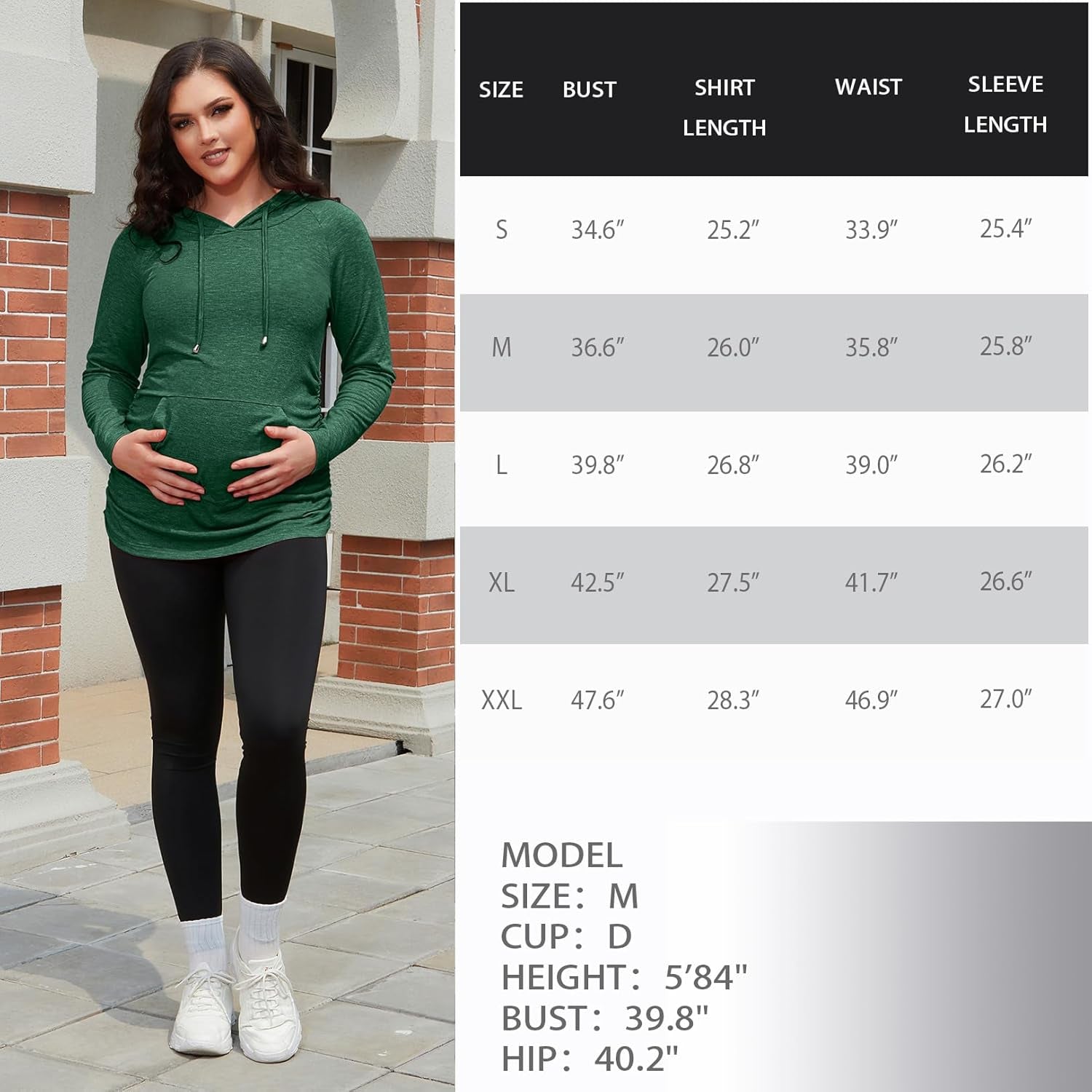Maternity Hoodie Long Sleeves Shirts Casual Maternity Top Pregnancy Sweatshirt Casual Clothes
